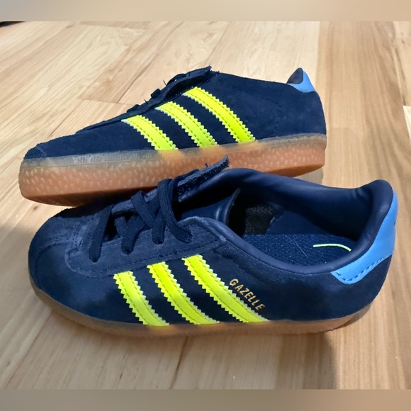 Adidas Gazelle Kids Blue and Bright Yellow Sneakers